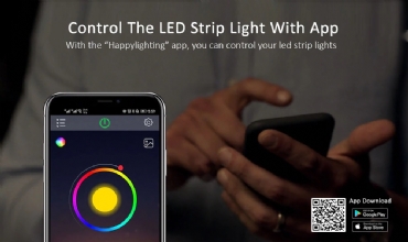 Dây đèn led đổi màu điều khiển bằng điện thoại dúng trang trí thùng máy tính , tivi , màn hình LCD...