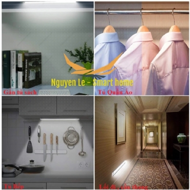 Đèn LED thanh dài 40cm cảm ứng tiện dụng gắn tủ quần áo , tủ chén ,tự động sáng , tích hợp pin sạc.